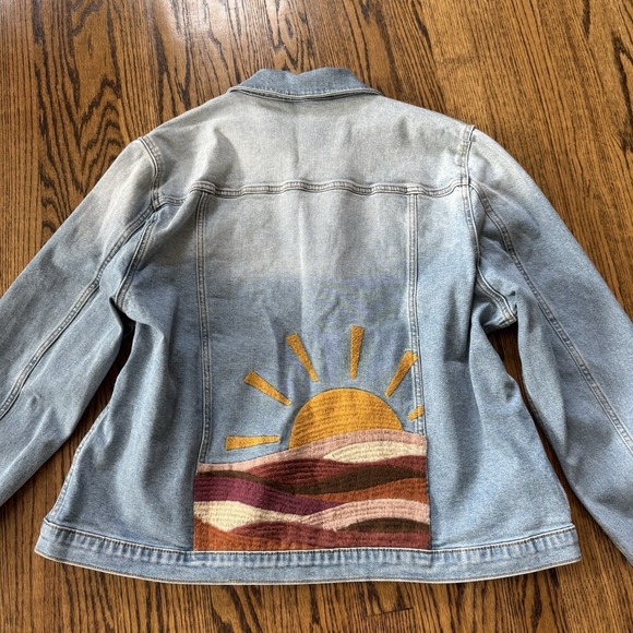 Driftwood Jeans Sun Embroidered Summer Solstice Trucker Jacket 3X - Picture 6 of 9